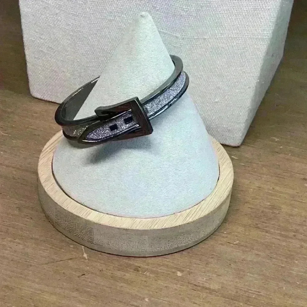 Sparkly Silver Bracelet Clamper with Buckle Clasp